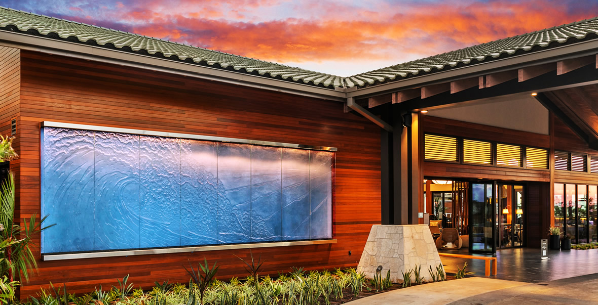 Cast Glass Wave Wall in Hawaii